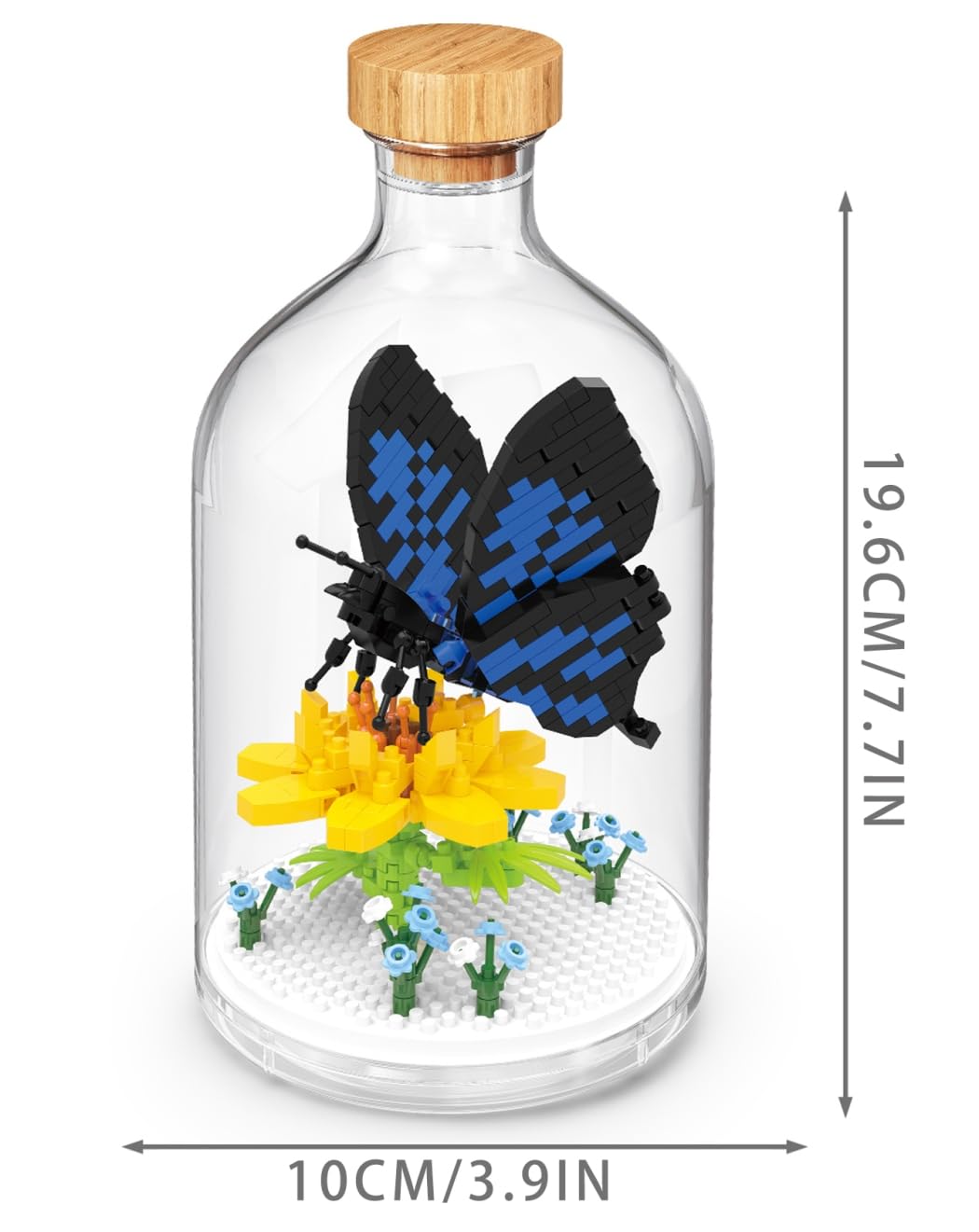 WiseHawk Kit of miniature blocks to assemble insects and small animals. Includes methacrylate bottle to protect the construction. Butterfly - Image 2