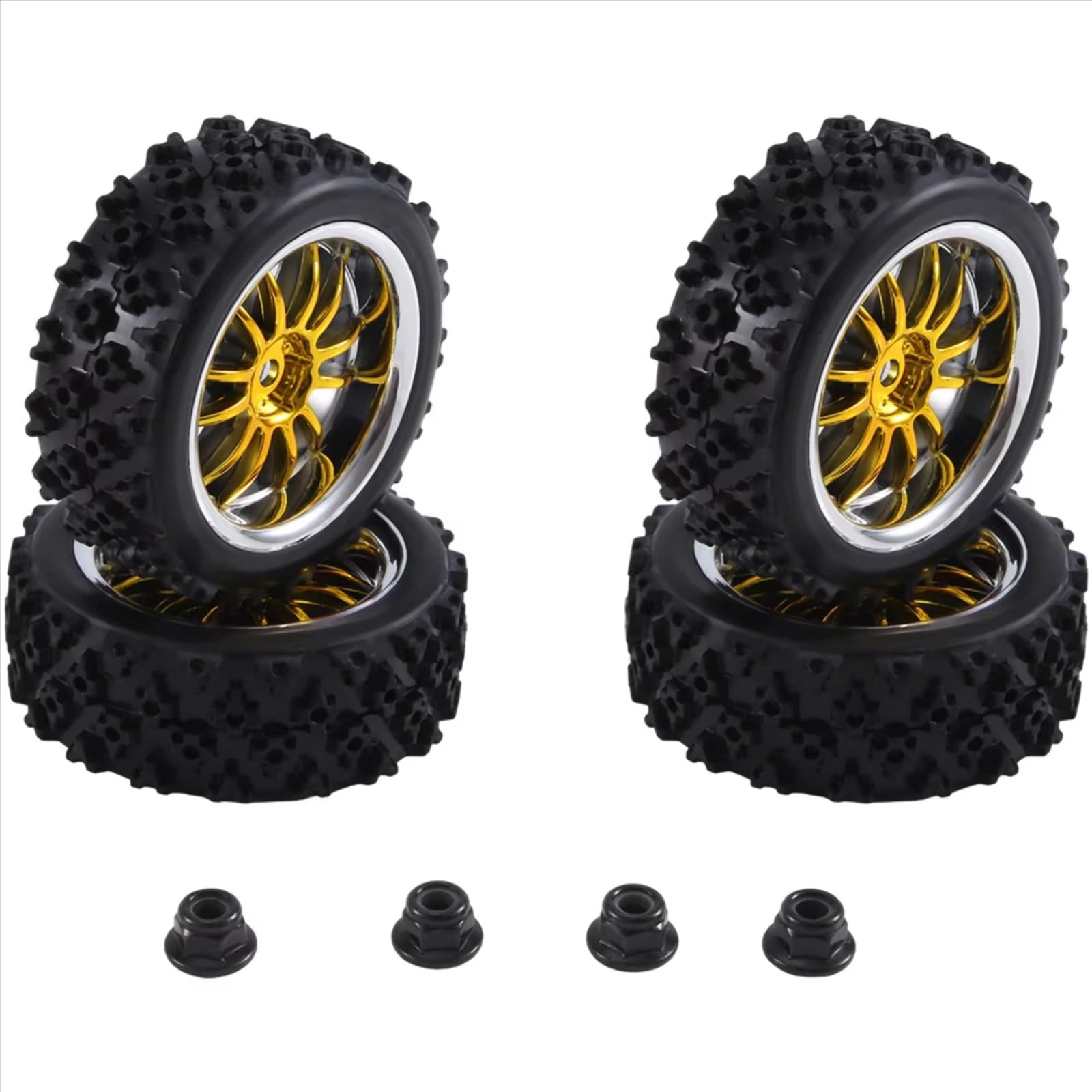Compatibile Con 1/10 RC Accessori Per L'aggiornamento Dell'auto 4 Pezzi Cerchi Esagonali Da 12 Mm E Pneumatici In Gomma 2,59 Pollici RC Modelli Pezzi