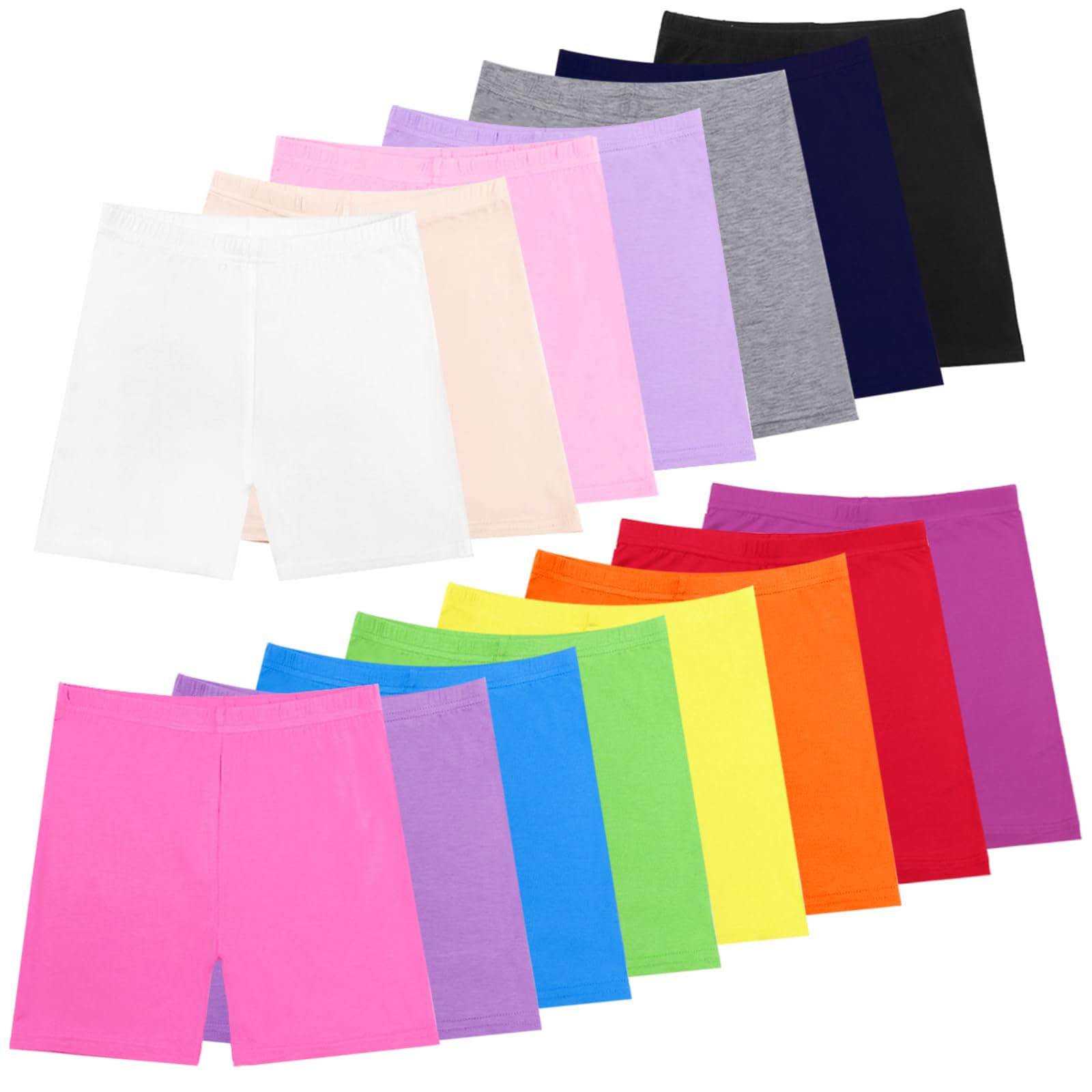 HOLLHOFF Tanzshorts für Mädchen, Fahrrad-Shorts für Kleinkinder, Biker-Cartwheel unter Kleid, mehrfarbig, 15 Stück