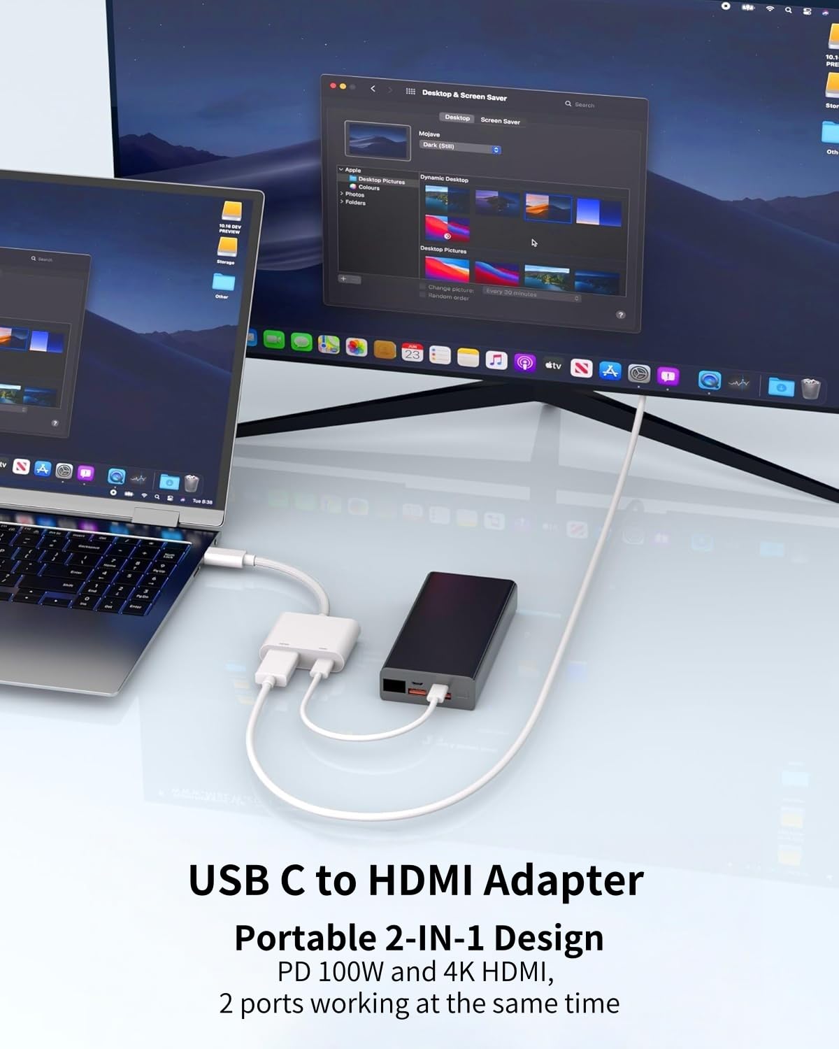 Adaptateur USB C vers HDMI pour iPhone 17 16 15, Convertisseur d'écran pour iPad MacBook vers HDTV Projecteur