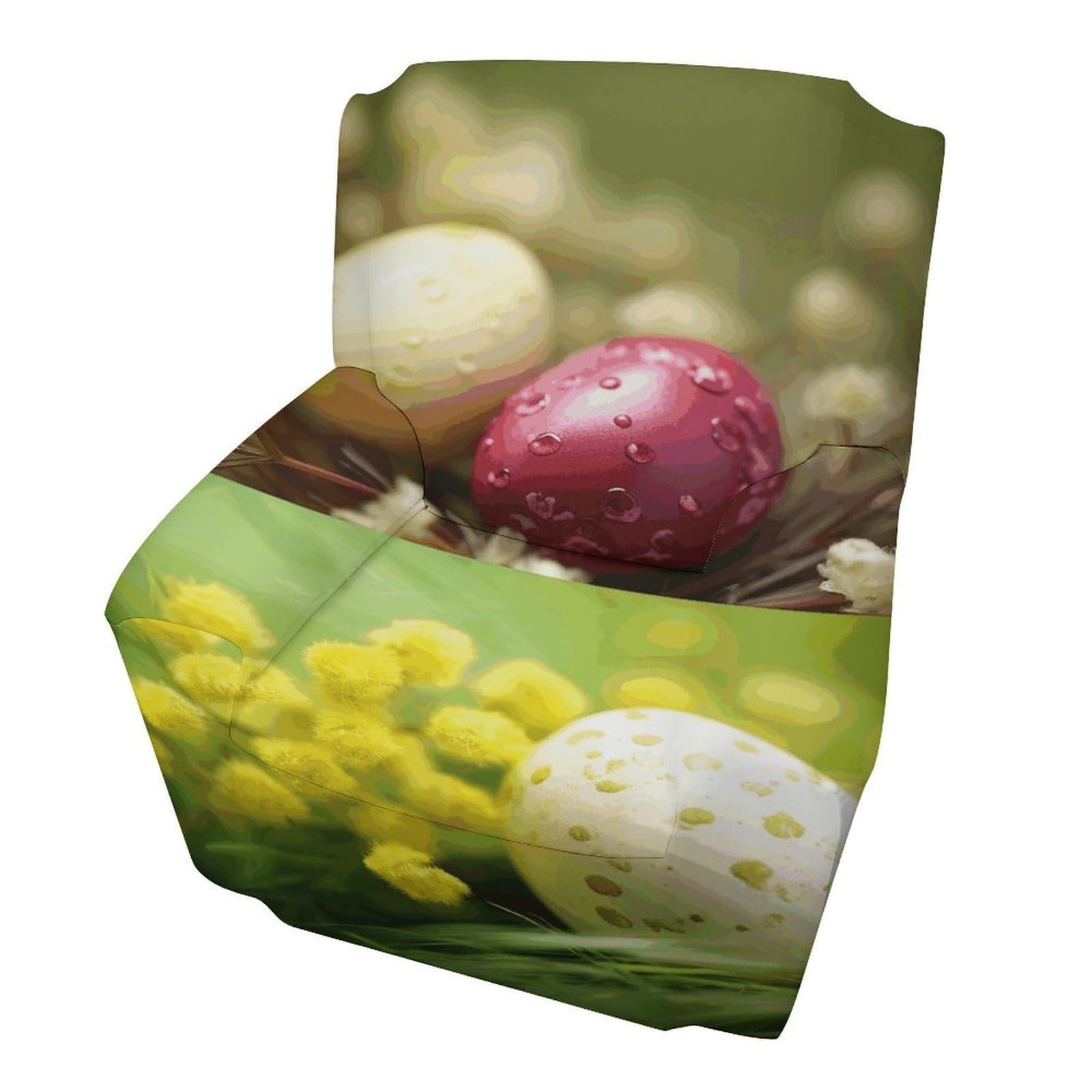 Fodpand Style Eggs Sofa Cover Soft 1 Seater Sofa Slipcover For Pets Washable,Couch Cover With Elastic Straps Furniture Protector