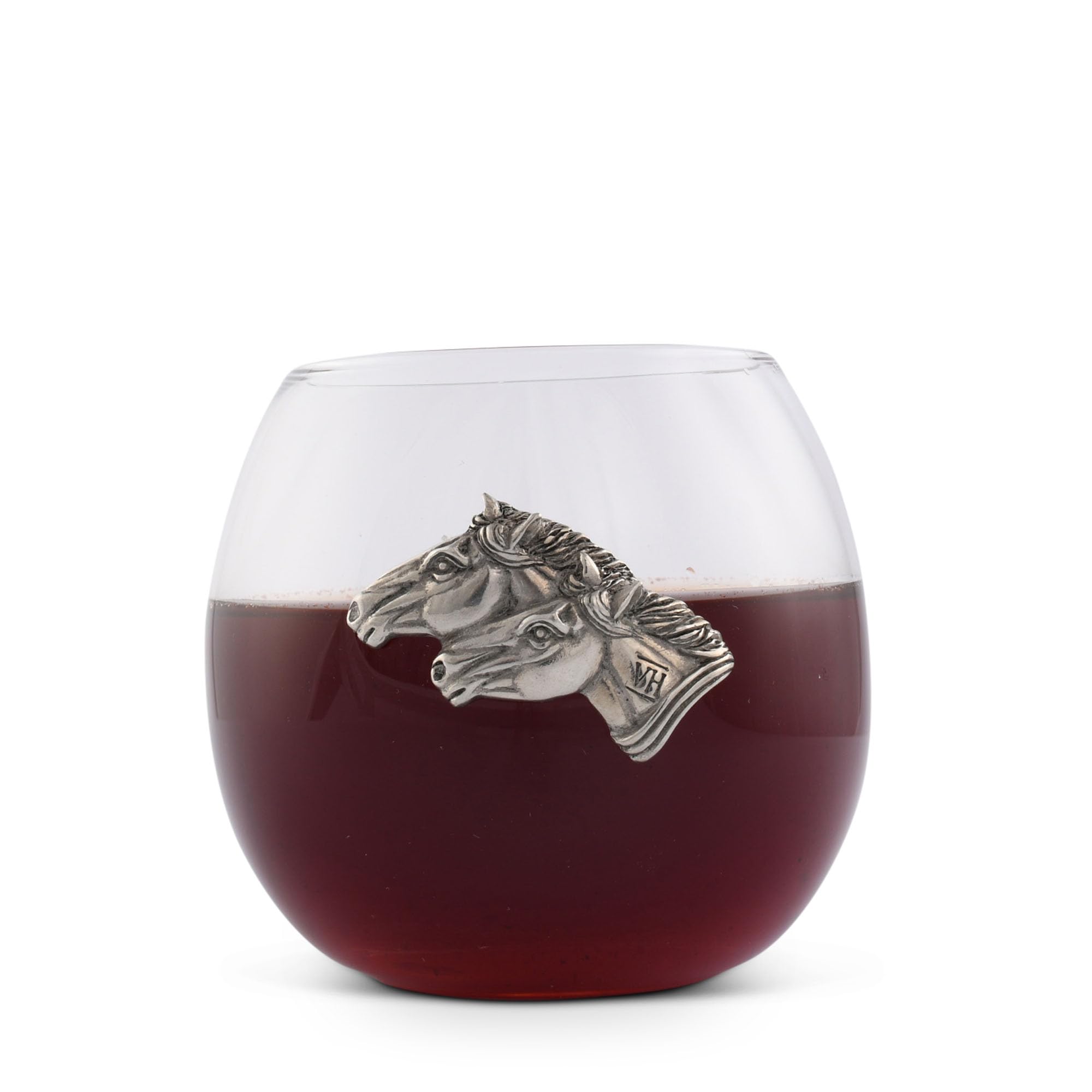Amazon.com | Vagabond House Pewter Horse Stemless Wine Glass, Hand-Blown  Crystal, Equestrian Style, 3.25" Tall, 8 oz Capacity, Ideal for Red or  White Wine, Unique Ranch Decor  Sold as Single Glass: