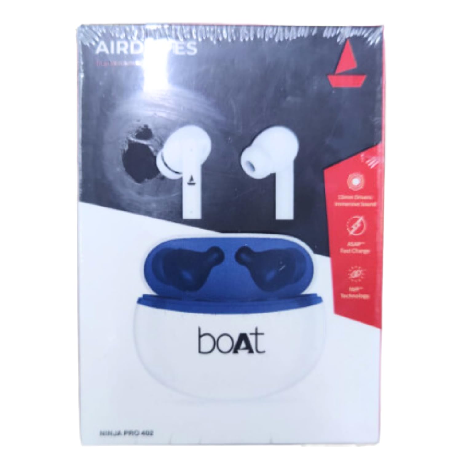 Perfect Solution Boat Ninja Pro 402 Bluetooth Truly Wireless in-Ear Earbuds with Mic - Compatible with All Smartphones, Laptops, Android & iOS Devices - Pure Sound Bass, Calls & Music