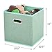 VC CUCINE Foldable 6 Packs Light Green Cloth Fabric Storage Drawers Bins,Collapsible Basket Cube for Home Closet Bedroom Containers Set With Two Mental Handle