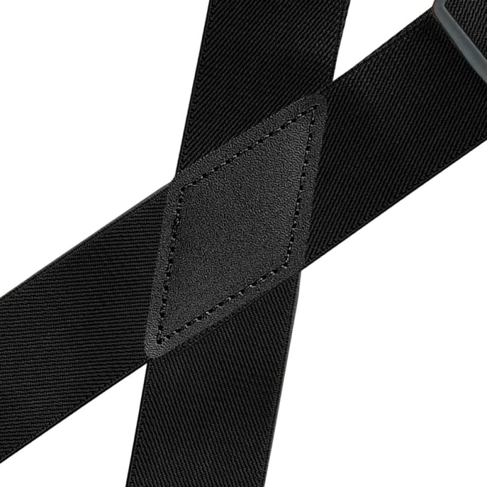 bretelle, 3.5 * 120 cm moda ampia bretella da uomo fibbia con gancio nero 4 clip elasticizzata sospensorio maschile bretelle lavoro accessori
