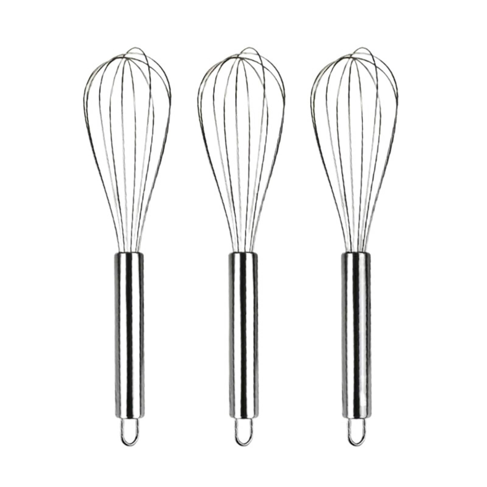 3 stücke Edelstahl Ei Rühren Ballon Schneebesen Manuelle Mixer Küche Backen Utensil Creme Butter für Vermischen(25.3cm)