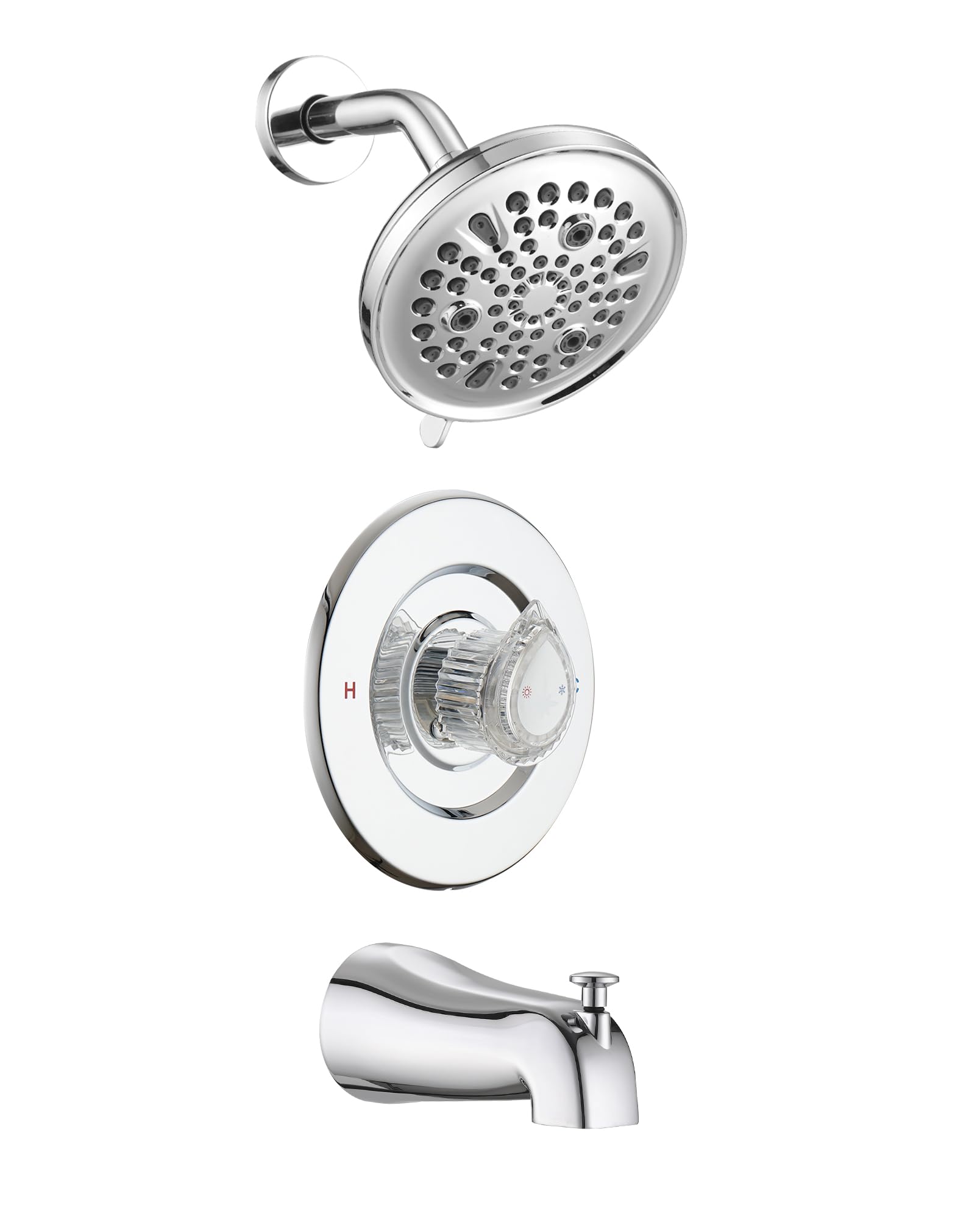 Photo 1 of Ultrimkit 9-Setting Bathtub Faucet Trim Kit Compatible with Moen Fit Chateau Valve, Pull-on Push-Off Design Knob Handle, Chrome
