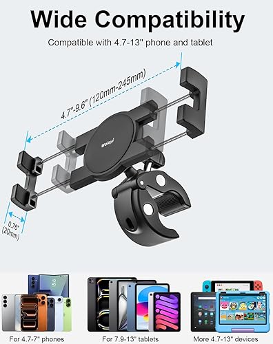 Miniatura 6 de Soporte para tablet de cochecito para bebé, abrazadera de manillar para scooter, silla de ruedas, bicicleta de gimnasio, equipo de entrenamiento,