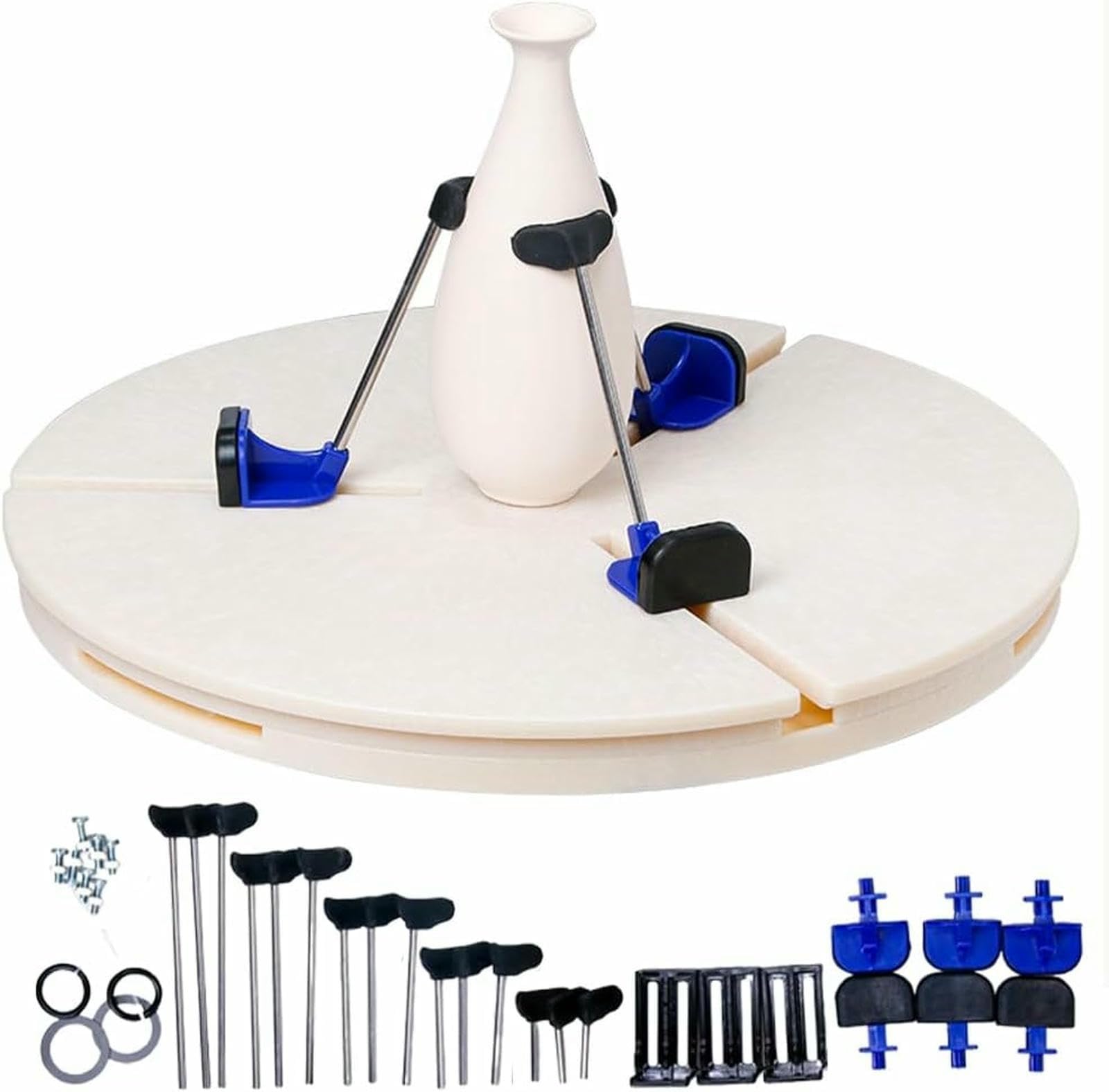 Zacisk gramofonu ceramicznego, regulowane narzędzie do przycinania i rzeźbienia, akcesoria do kół ceramicznych dla początkujących i profesjonalistów, zacisk naprawczy 38,9 cm