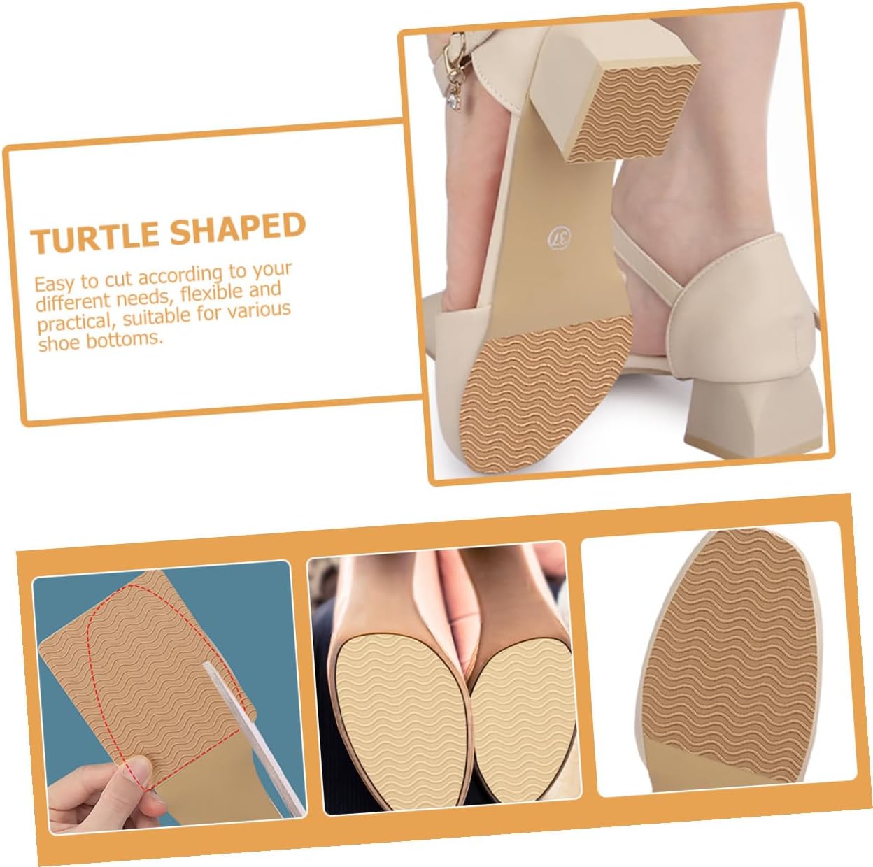 8 Sheets Non-Slip Shoe Bottom Pads for High Heels Self-Adhesive Anti-Slip Sole Protectors Black Apricot Khaki Set for Women’s Foot Safety