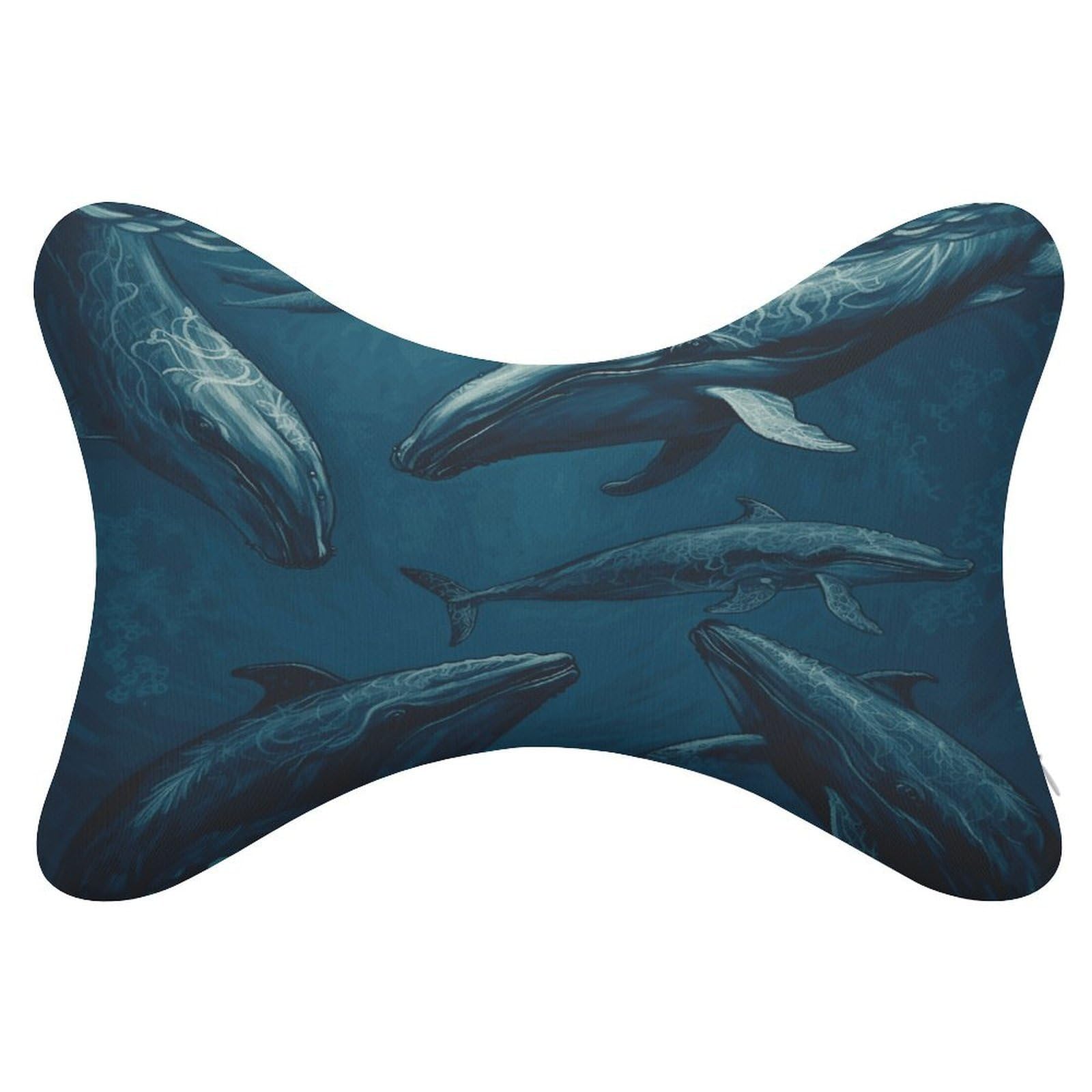 FekiLoot Ocean Whale Car Headrest Set of 2,Softness Memory Foam Car Neck Pillow with Breathable Removable Cover Car Neck Support Pillow Ergonomic for Driving, Office