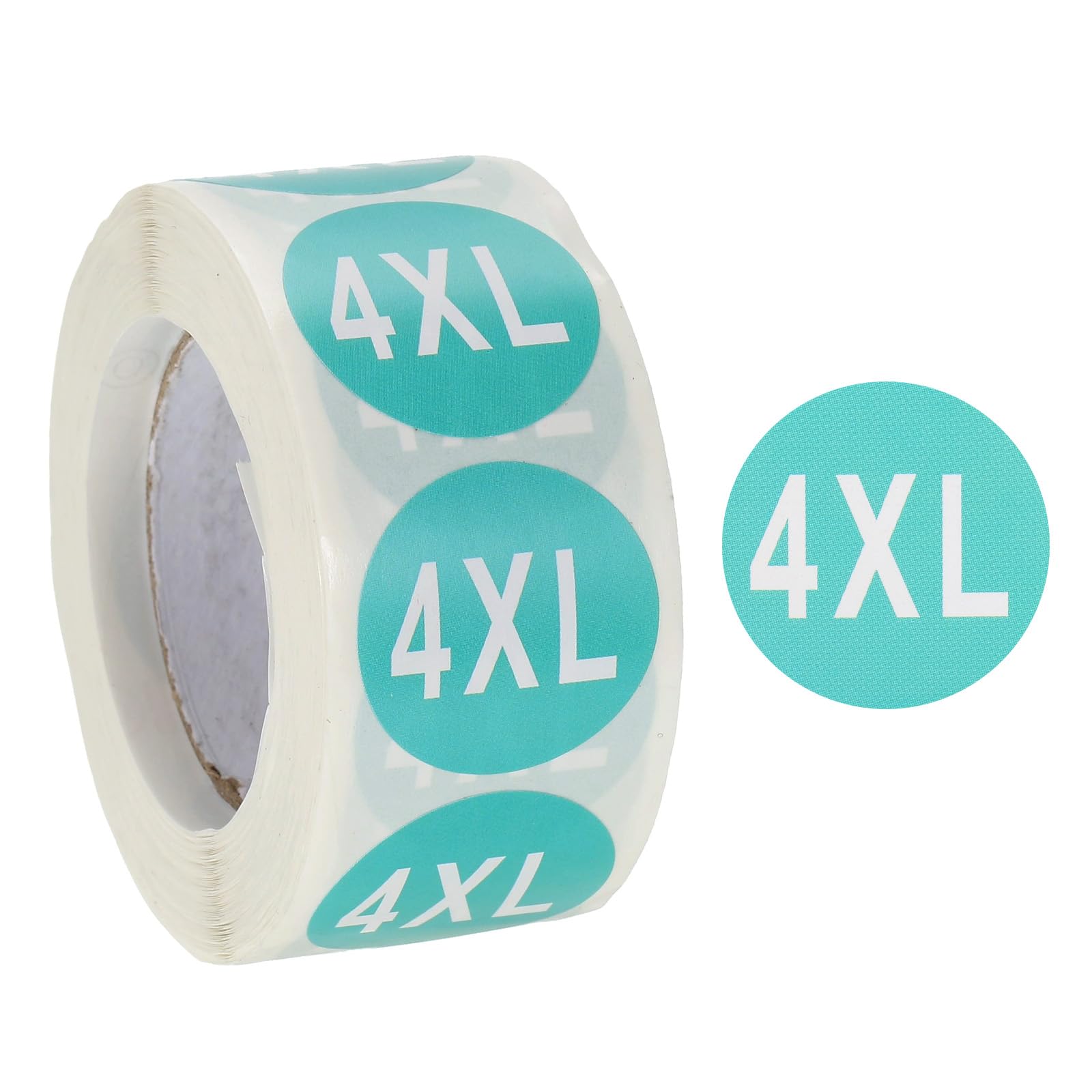 PATIKIL Clothing Size Stickers 1 Inch Round Coded Self-Adhesive Label 4XL Size T-Shirt Labels 500 Pieces Per Roll for Shirt Skirt Clothes Retail, Grass Green