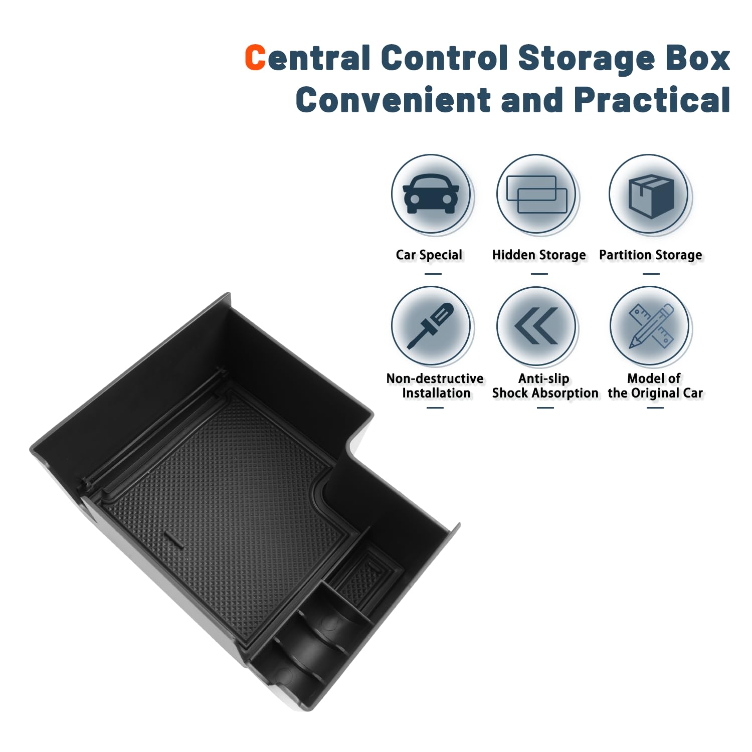 Ruiya - Boîte De Rangement Pour Console Centrale Kia EV9 (2023-2025) - Organiseur Compatible GT-Line