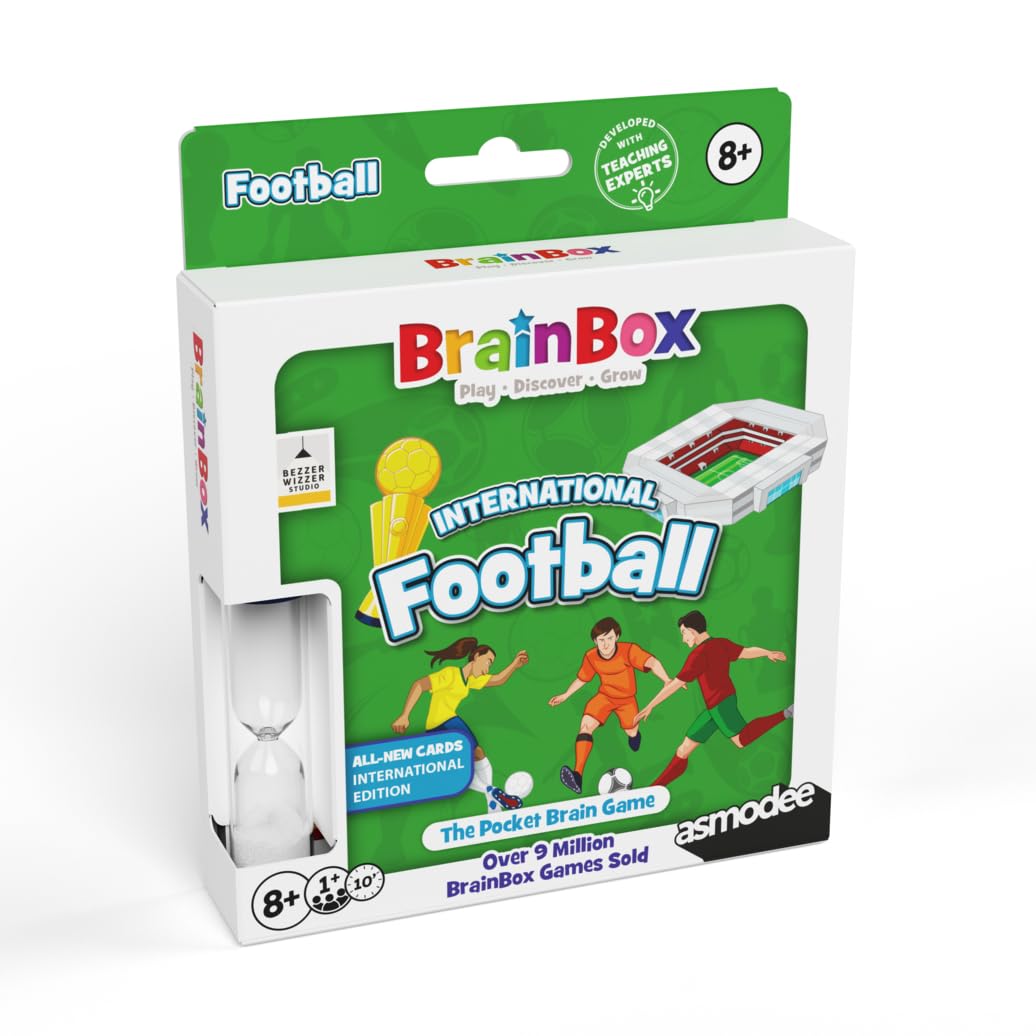 Asmodee | BrainBox Pocket - Football International Teams | Fun & Educational Travel Card Game | Ages 8+ | 1+ Players | 10+ Minutes Playing Time โ image 1