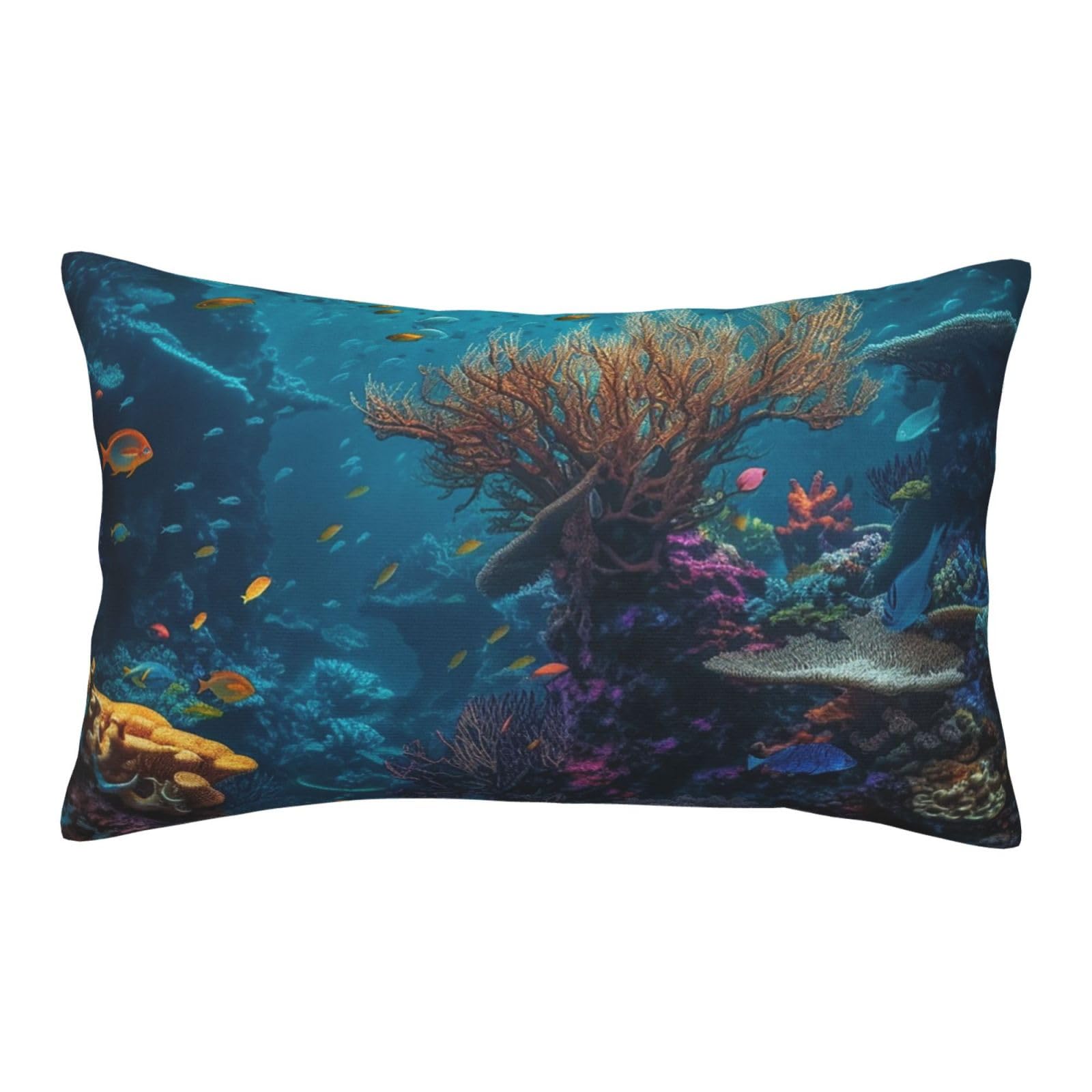 Velvet Pillowcases 14"x20" Ultra Soft Breathable Pillow Cases, Luxury Fuzzy Throw Pillow Covers with Zipper, Sea Pillow Shams All Seasons Decorative Cushion Cases for Couch