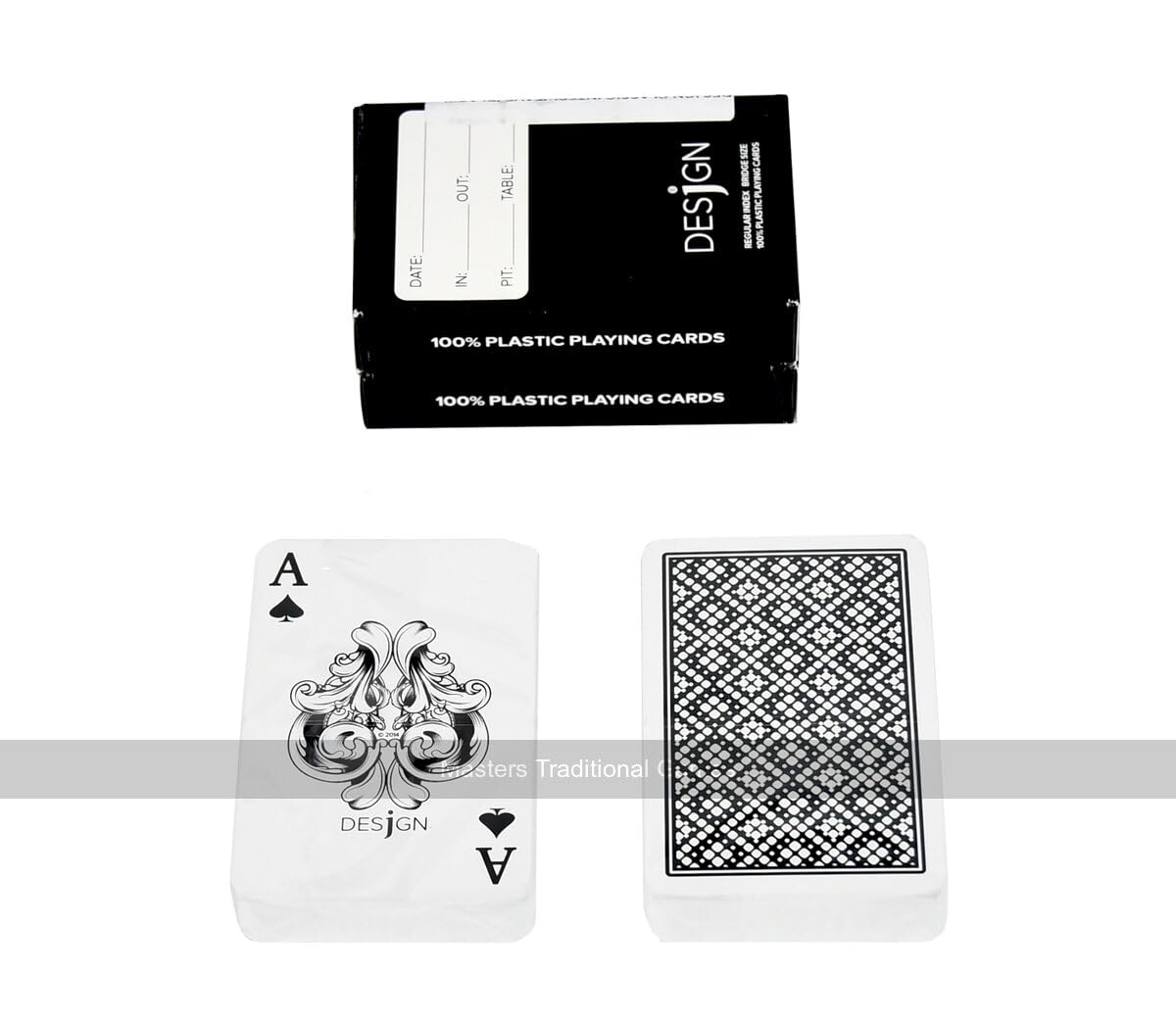 (J Design Classic Matrix 100% Plastic Playing Cards (Black, Bridge Size, Regular Index)