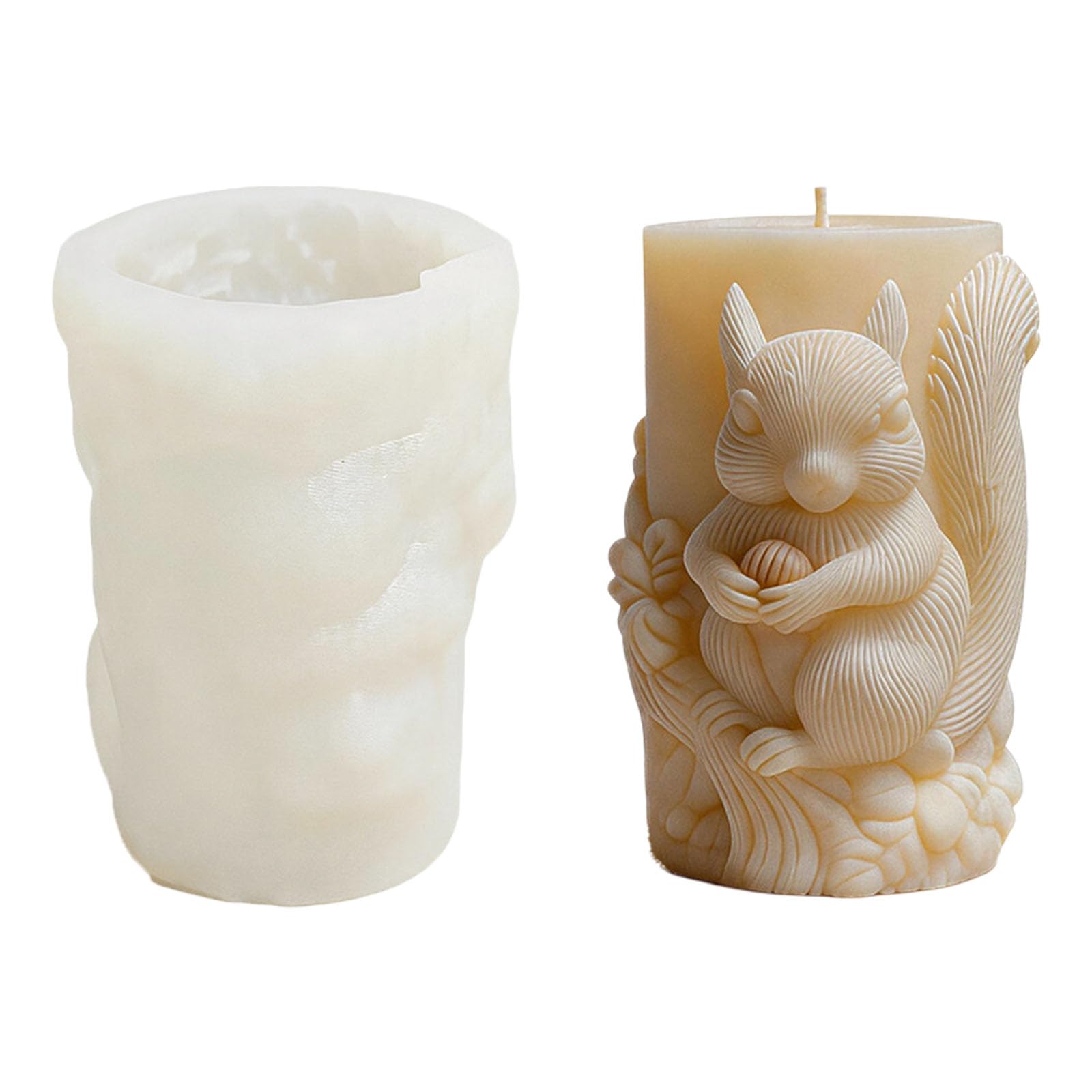 Tsophreniq Squirrel Embossing Cylinder Silicone Molds Temperature Resistant Food Grade Silicone for Crafting Soap Cylindrical Cast