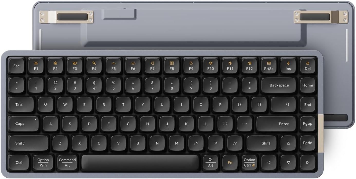 - Flow84 Low Profile Mechanical Keyboard, 75 Percent Rechargeable Wireless Keyboards with Bluetooth and Wired Connection for Windows, Mac OS/Black Phantom Tactile Switches