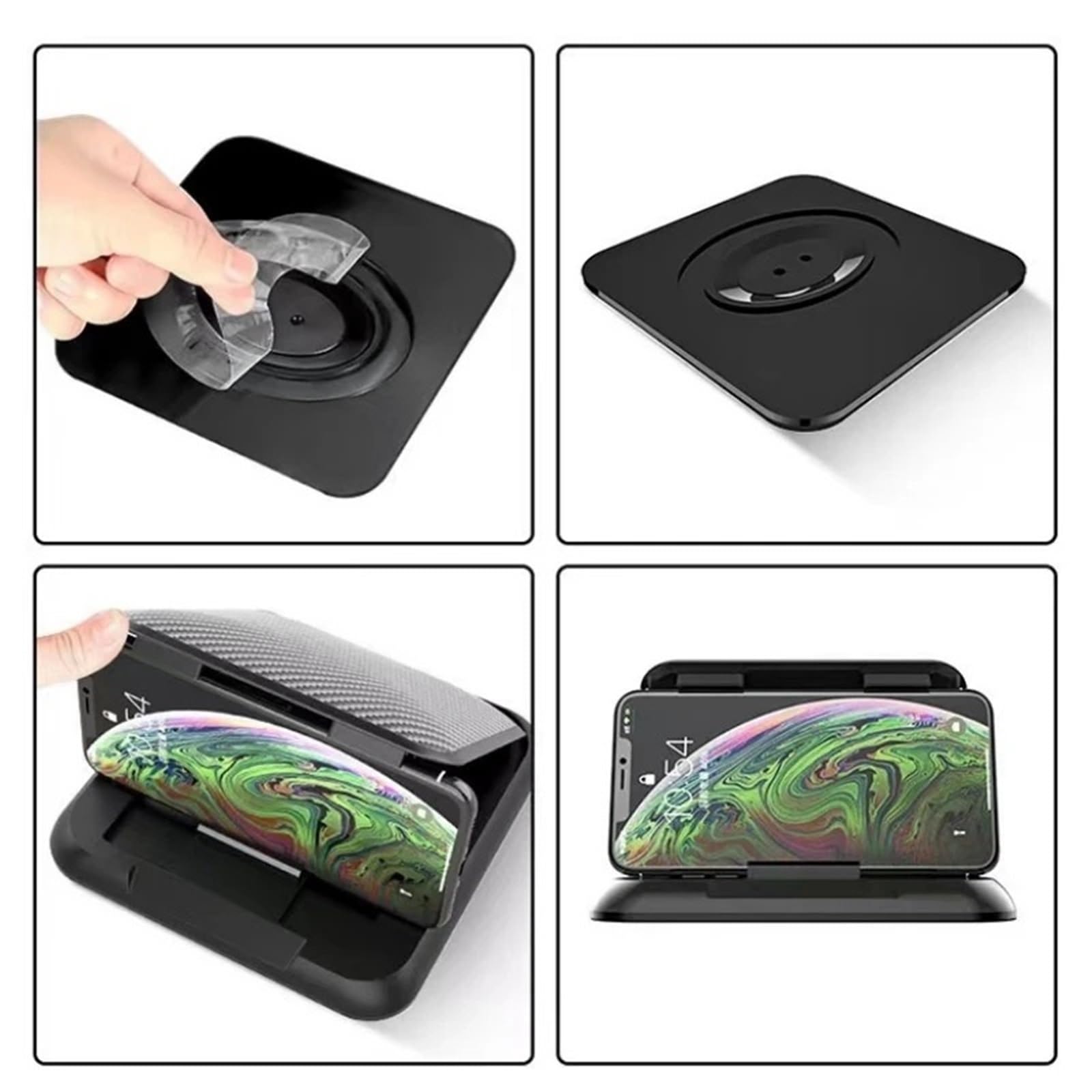Accesorios Coche Soporte Movil Coche Supporto per Telefono da Auto per Vari cruscotti Supporto per Telefono da scrivania Antiscivolo Compatibile con Smartphone