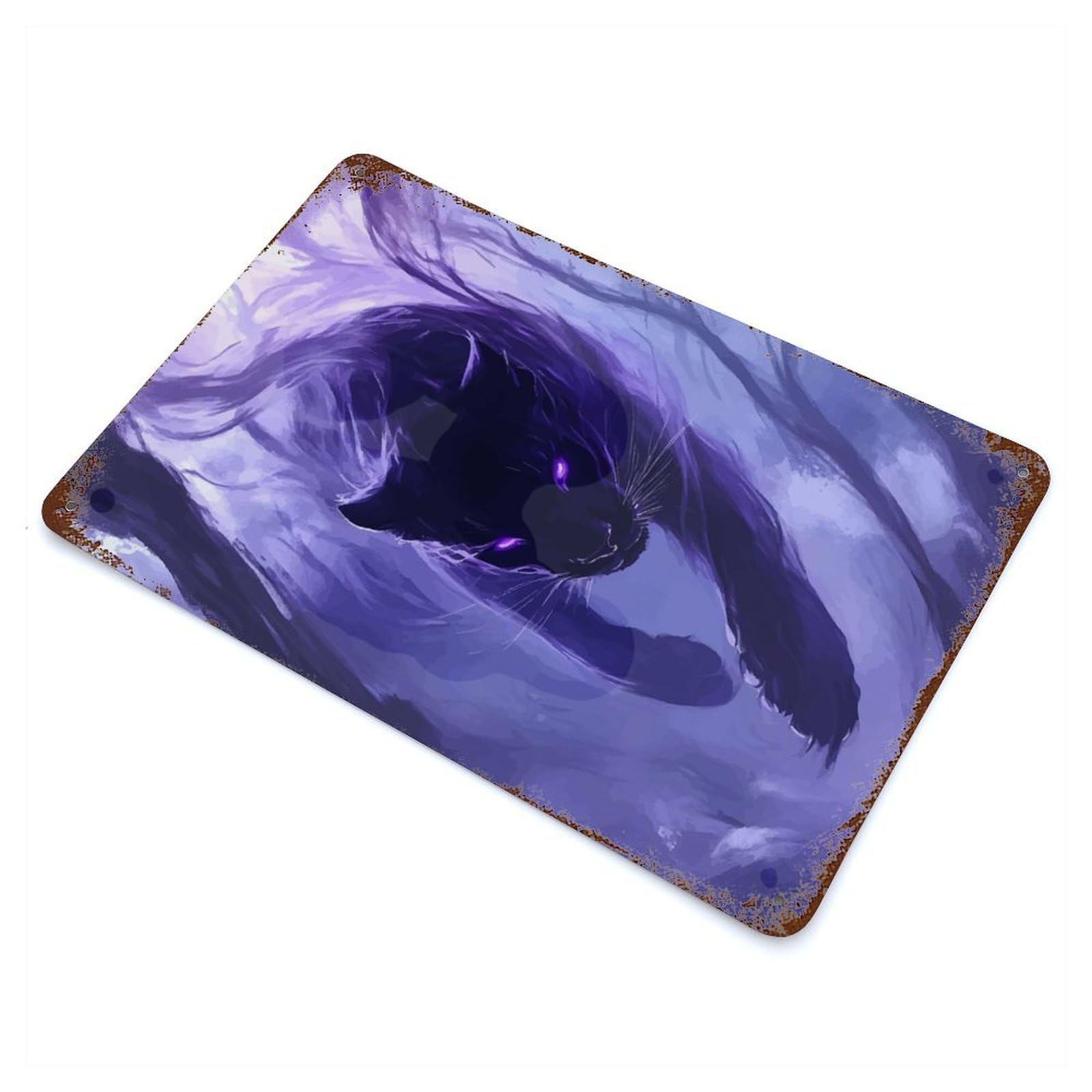 Purple Panther Decorative Tin Sign 11.8"x7.9", for Bistro, Counter And Cafe Decor, Retro Wall Decor