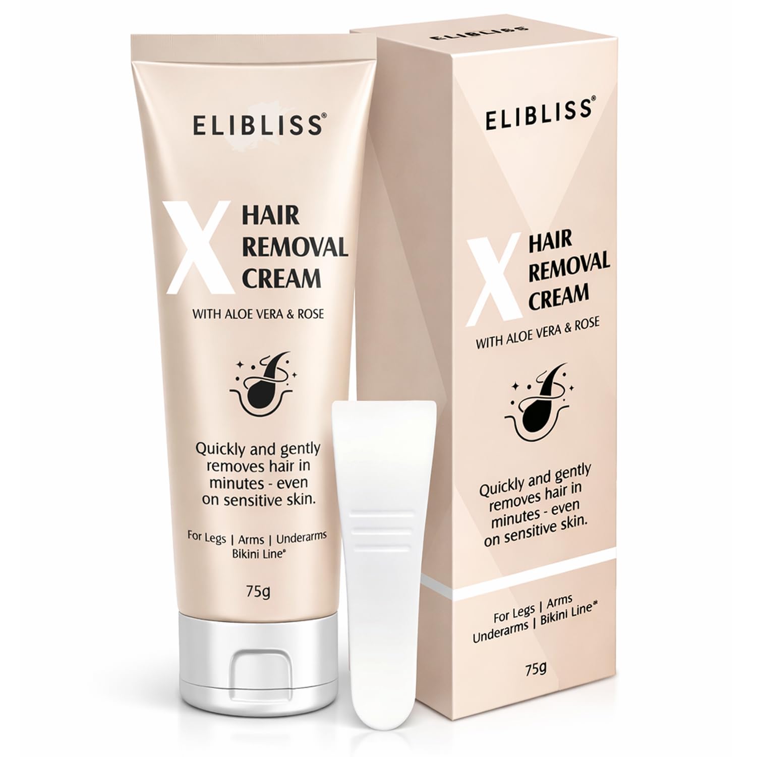 Elibliss X Hair Removal Cream for Women & Men | With Aloe Vera & Rose | Painless Hair Remover for Legs, Arms, Underarms & Bikini Line | Fast Action for Sensitive Skin-image-35