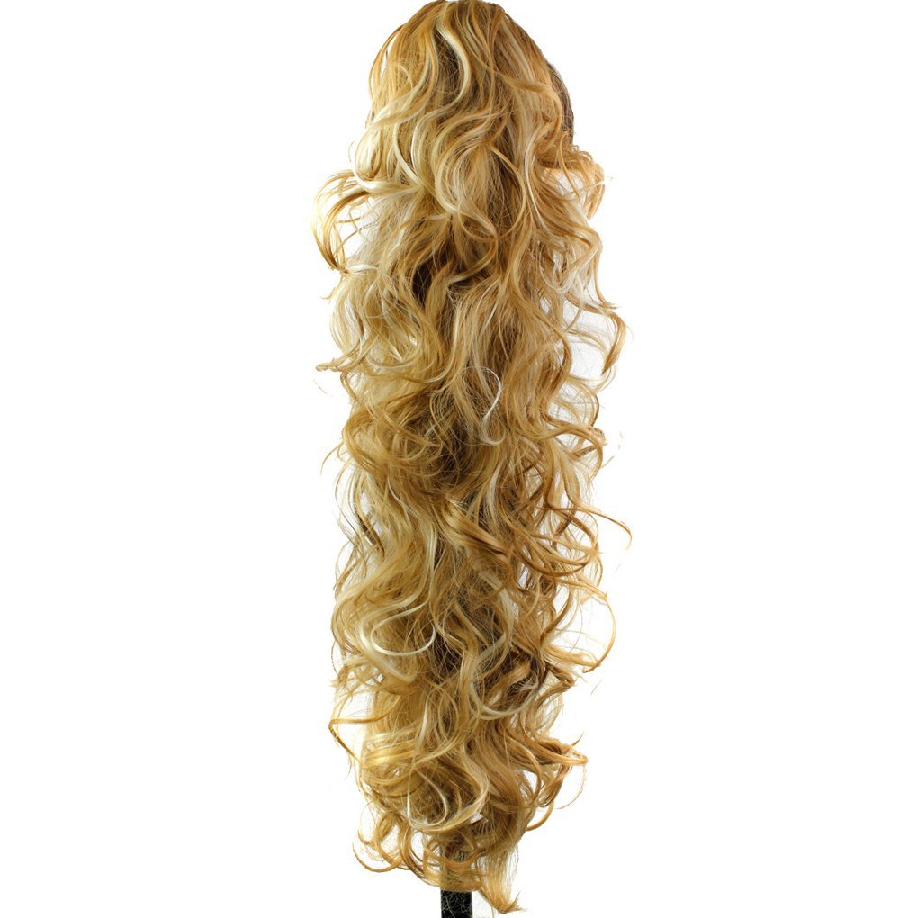 S-ssoy 31"(78cm) Women's Curly Pony Tail Hair Piece Synthetic Claw Clip Ponytail Wavy Long Curled in Hair Extension Extensions Long/Voluminous Wig