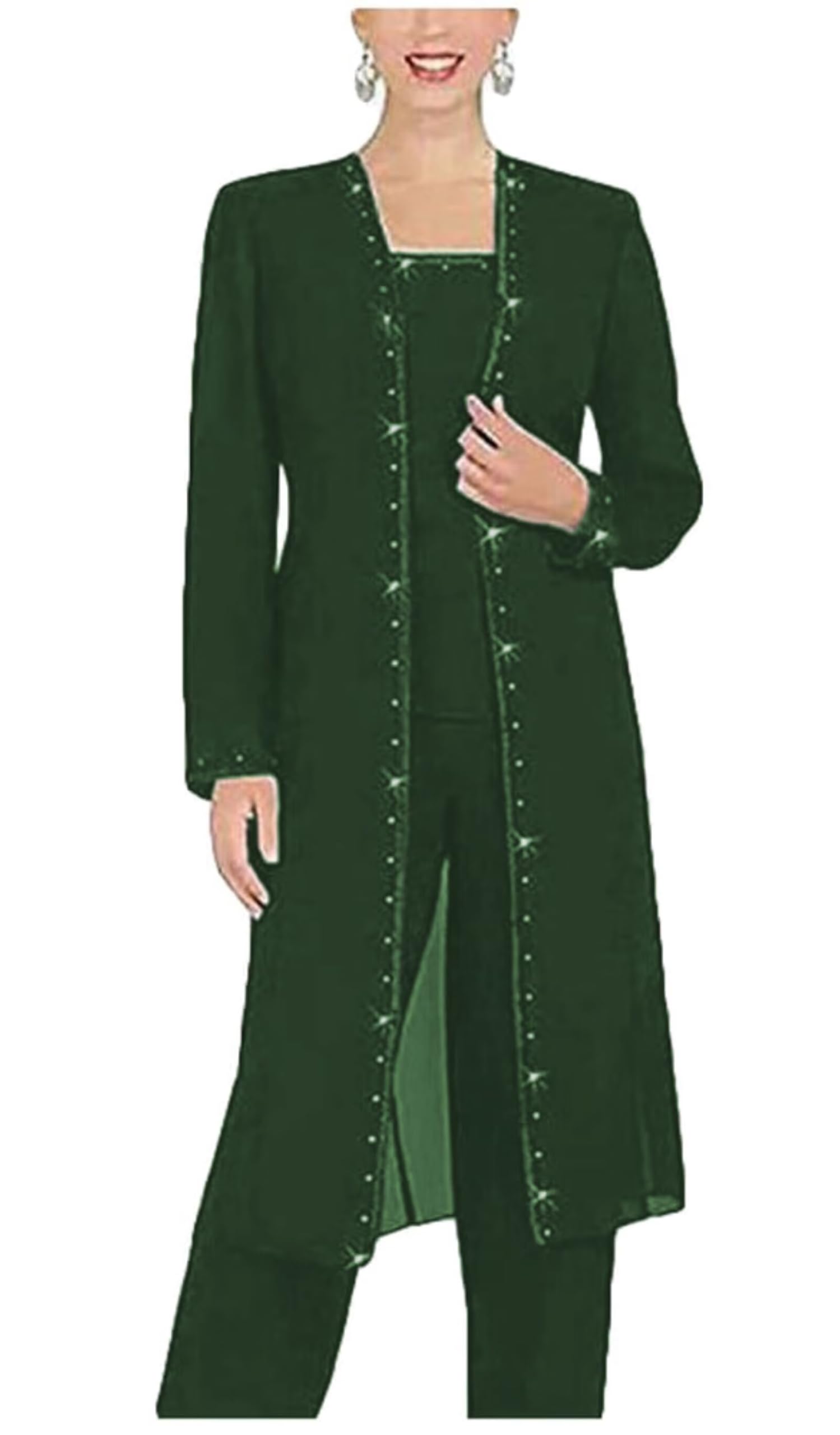 3 Pcs Mother of The Bride Pants Suits for Wedding Long Formal Pant Suits for Women Dressy Wedding