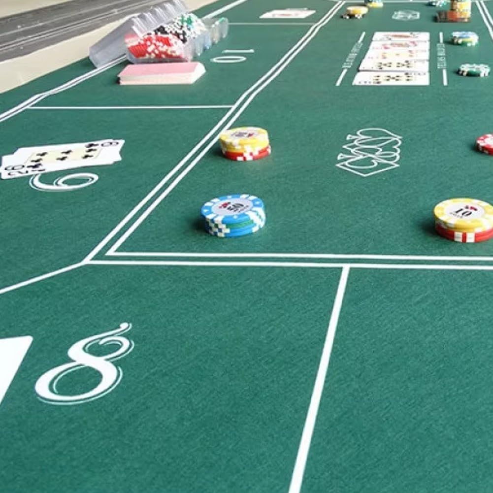 Tapis De Poker Texas 180x90cm, Tapis De Table pour Jeux De Poker, Mahjong Blackjack, Idéal pour Les Soirées Jeux À Maison.