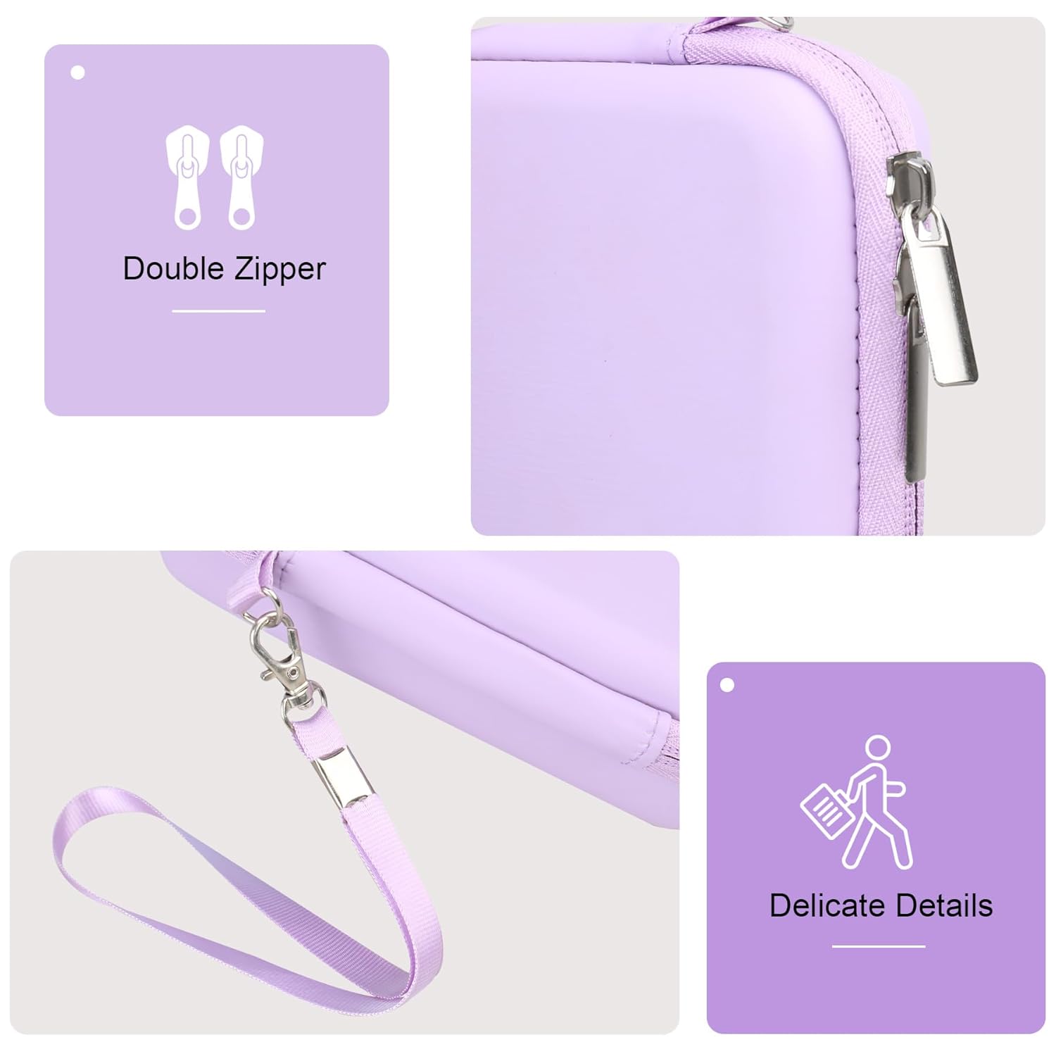 RAIALL Carrying Case for G350/Anbernic RG35XX Pro/RG40XXV/RG405V/RG406V Retro Handheld Game Console, Retro Game Hard Protective Travel Storage Holder Bag, Mesh Pocket for USB Charging Cable, Purple