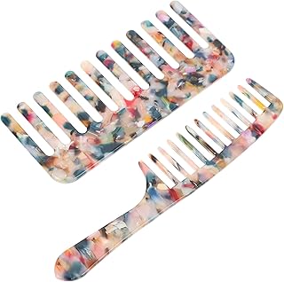 HEALLILY 2 Pentes desembaraçadores de cabelo pente de dentes largos pente de cabelo francês pente de bolso para dentes largos pente desembaraçador pente penteado para molhado e seco
