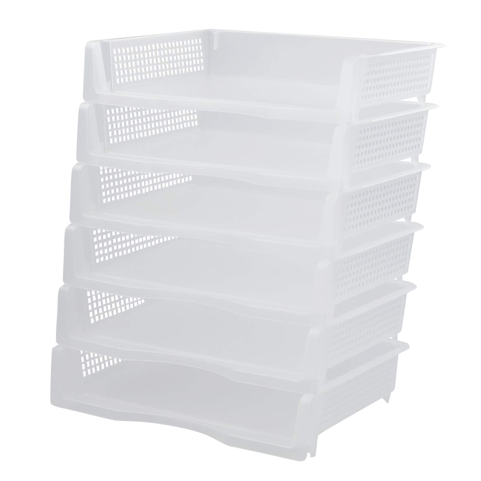 Kiddream 6 Tier Clear Plastic Document Letter Trays, Stackable Paper File Tray