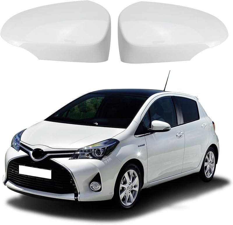 ConBlom Autó Tükör Sapka Toyota Yaris 2012-2019 Fehér Oldaltükör Fedél Pár - Weiß