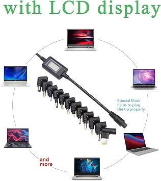Universal Laptop Charger with LCD Display 45W Ultra Slim AC Adapter Power Supply Cord with USB Port 5v 2.1a for Mobile| Tablet- for Notebooks Lenovo HP Toshiba Samsung Acer Asus Sony and More