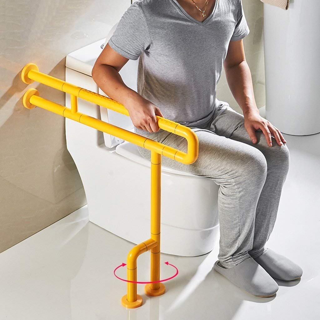 Barra De Seguridad para Ducha Resistente para Bañera, Barra De Agarre De Acero Inoxidable con Ventosa, Reposabrazos De Seguridad, Pasamanos De Baño para Mujeres, Ancianos(Amarillo)