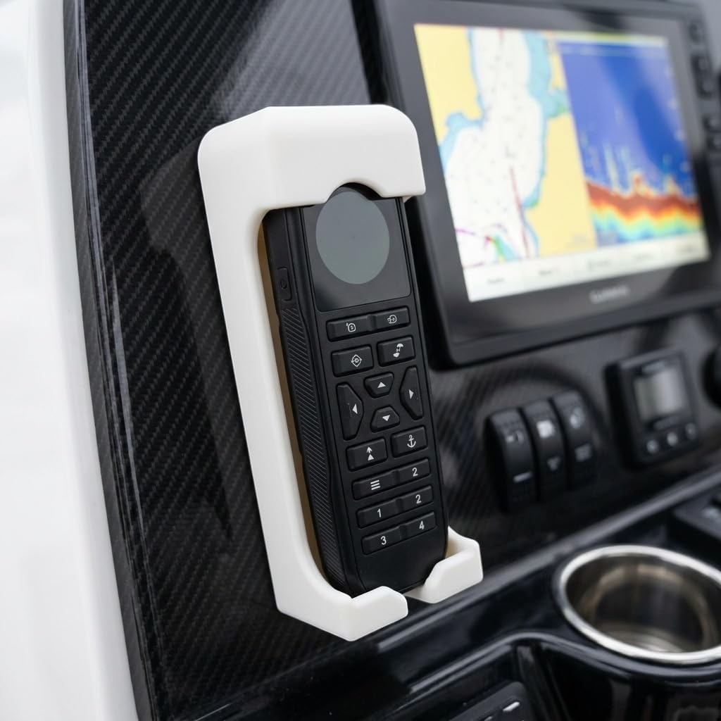 Remote Holder for Garmin Force Kracken Trolling Motor Remote & Force Current Remote | Surface Mount | Marine ASA | Stainless Hardware Included | Screw or No-Drill Install (Black)