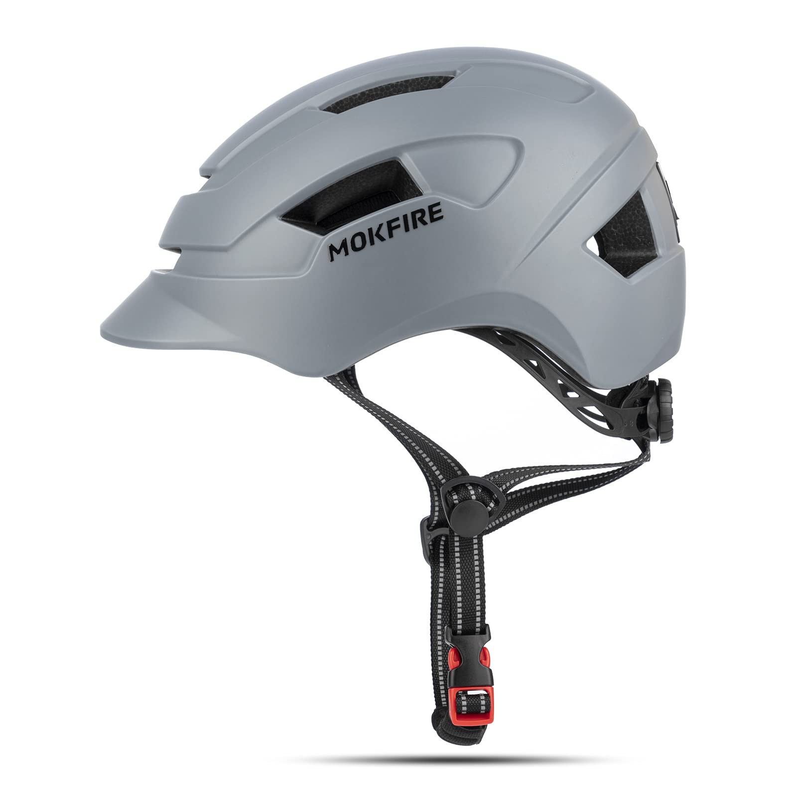 MOKFIRE Adult Bike Helmet with Rear Light Adjustable Bicycle Helmet CPSC Certified Urban Commuter Helmets,Lightweight Microshell Design,Sizes for Adults Men/Women