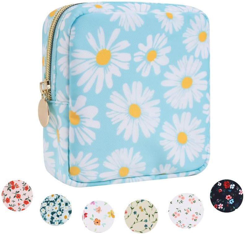 Nolon - Mini bolsa de maquillaje para mujeres y niñas, bonita bolsa de maquillaje preparada para cosméticos con cremallera, bolsa organizadora,