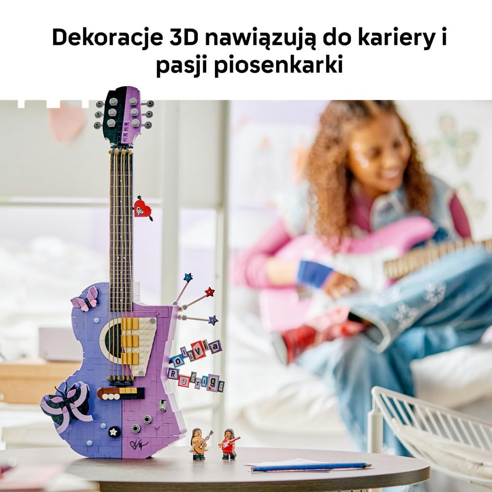 LEGO Editions Podwójna gitara Olivii Rodrigo 43031 | Muzyczna dekoracja, zestaw klocków dla dzieci, prezent dla fana muzyki pop, dla dziewczynek i chłopców 14+, 1228 elementów