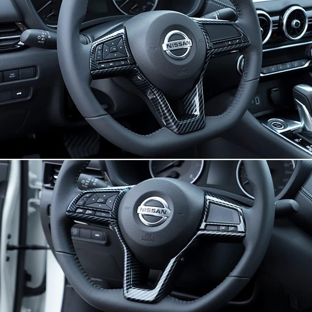 XITER 3pcs ABS Panel Frame Trim Cover Button Panel Decoration Frame for Nissan Rogue 2017-2020 Rogue Sport 2017-2022 Interior Accessories-Carbon Fiber