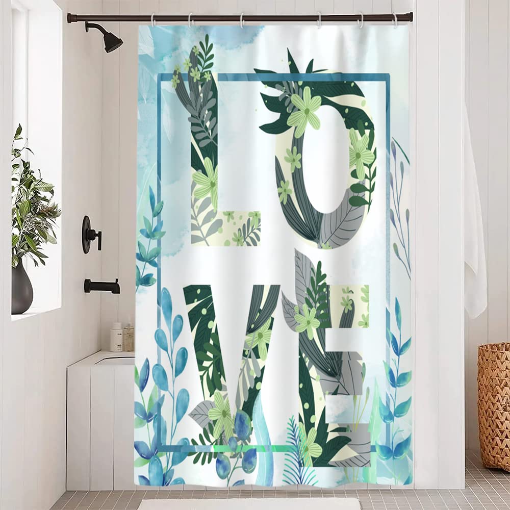 Cortina de Ducha de Hoja Eucalipto, Cortinas de Ducha Verde Oro Abstracto Planta Cortinas de Baño Antimoho Impermeable Lavable Tejido de Poliéster Cortina Ducha con 12 Ganchos 120x200cm — view 52