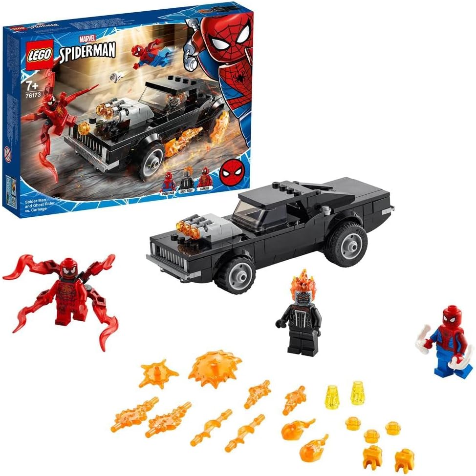 LEGO Marvel Spider-Man: Spider-Man and Ghost Rider vs. Carnage 76173 Building Toy Set (212 Pieces)