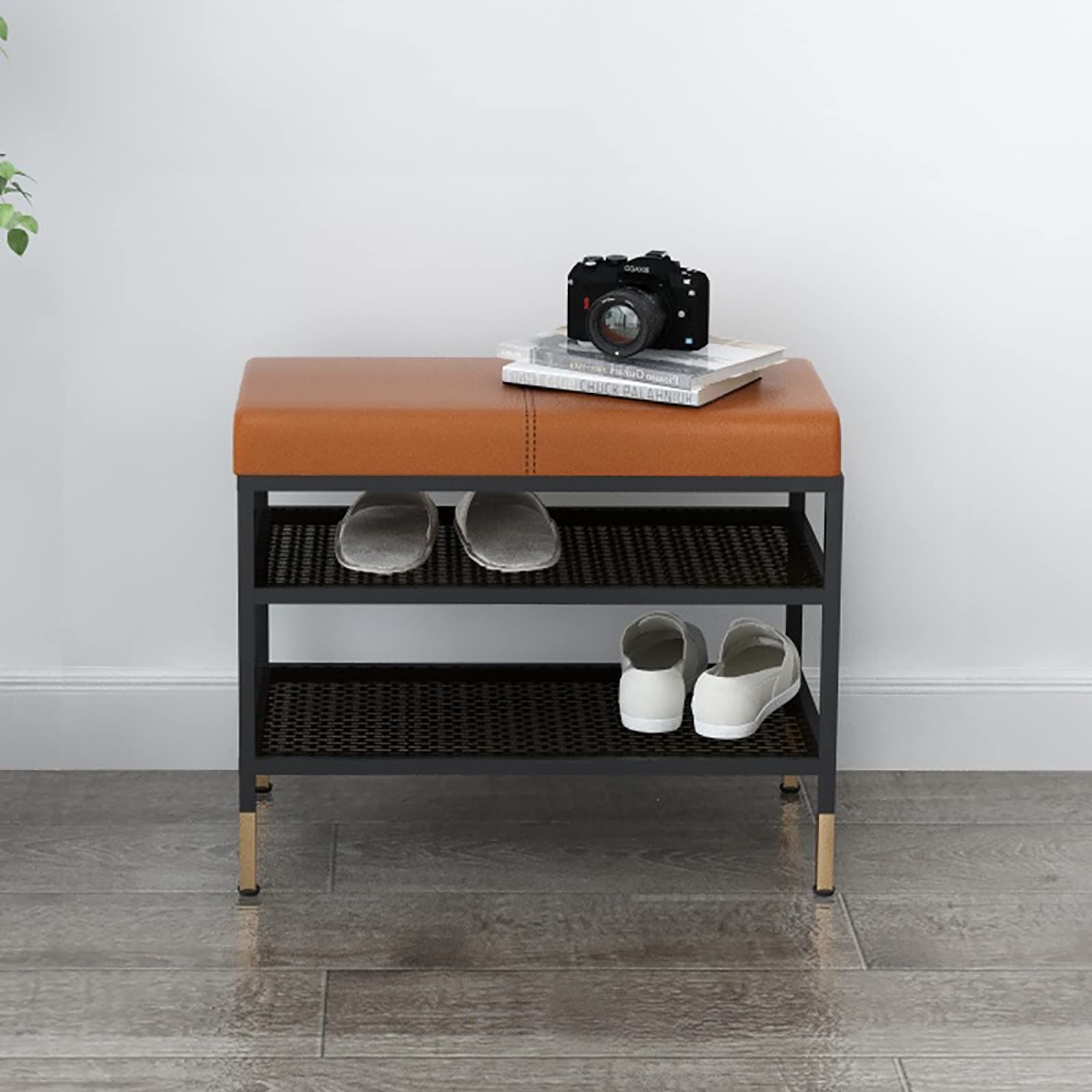 Banc à chaussures en métal pour entrée et couloir optimisant les petits espaces
