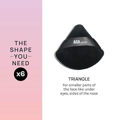 Miniatura 6 de AOA Studio Velvet Puffs - Juego de 6 esponjas de maquillaje sueltas en polvo corporal, esponja de terciopelo para maquillaje, esponja para mezclar,