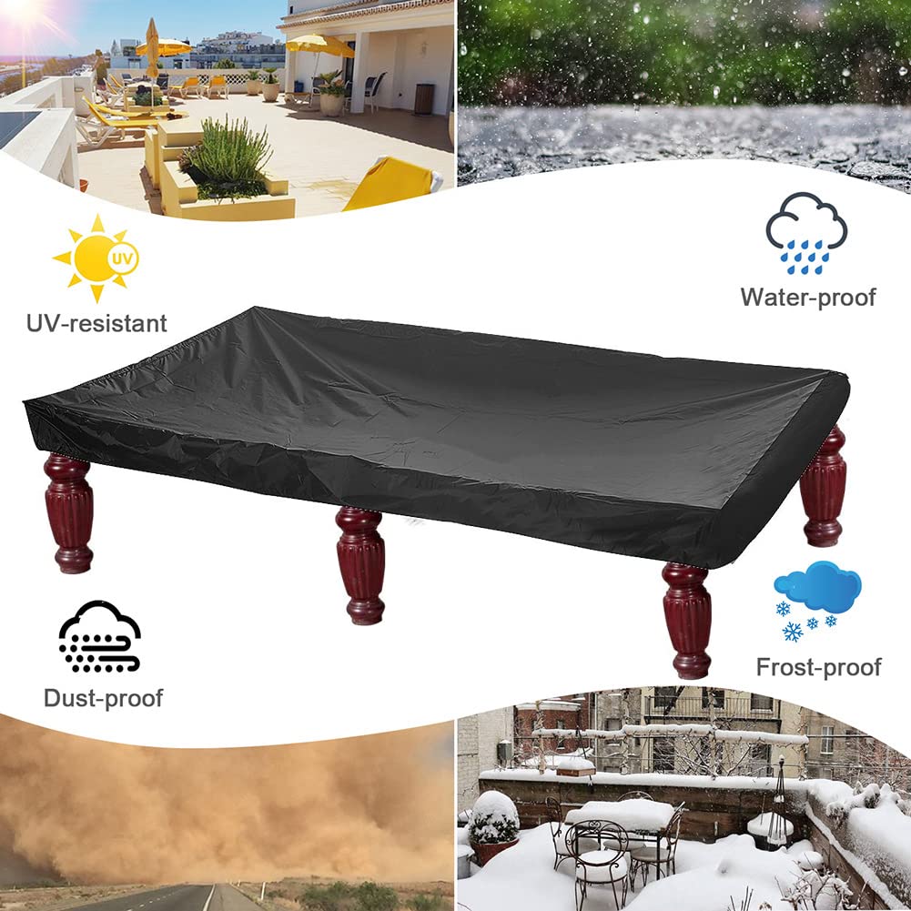 Azatemgo Copertura per Tavolo da Biliardo in Tessuto Oxford 210D, Impermeabile, Anti-UV e Anti-Polvere, Copertura Biliardo 245x140x20CM
