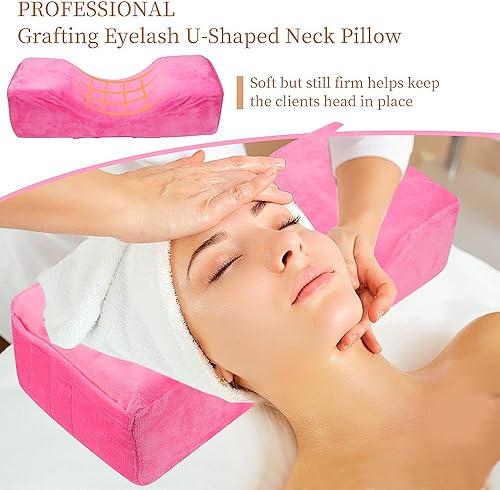 Vista 20 de Extensión de pestañas de terciopelo almohada de pestañas de salón de belleza Almohada de espuma viscoelástica para el cuello para extensiones