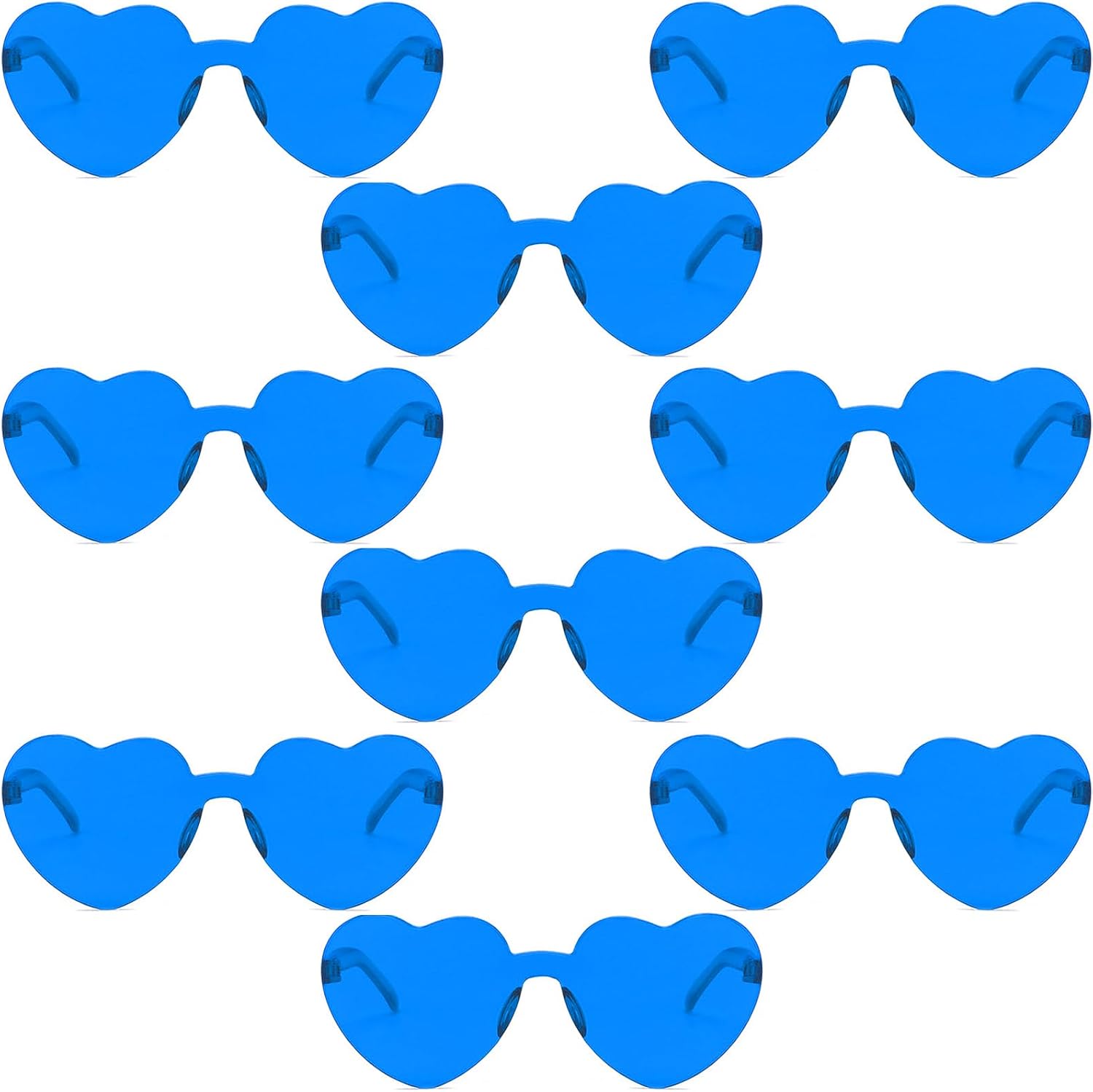 9 Pack Heart Shaped Sunglasses Rimless Heart Glasses for Bachelorette Party Birthday Decorations Party Favors