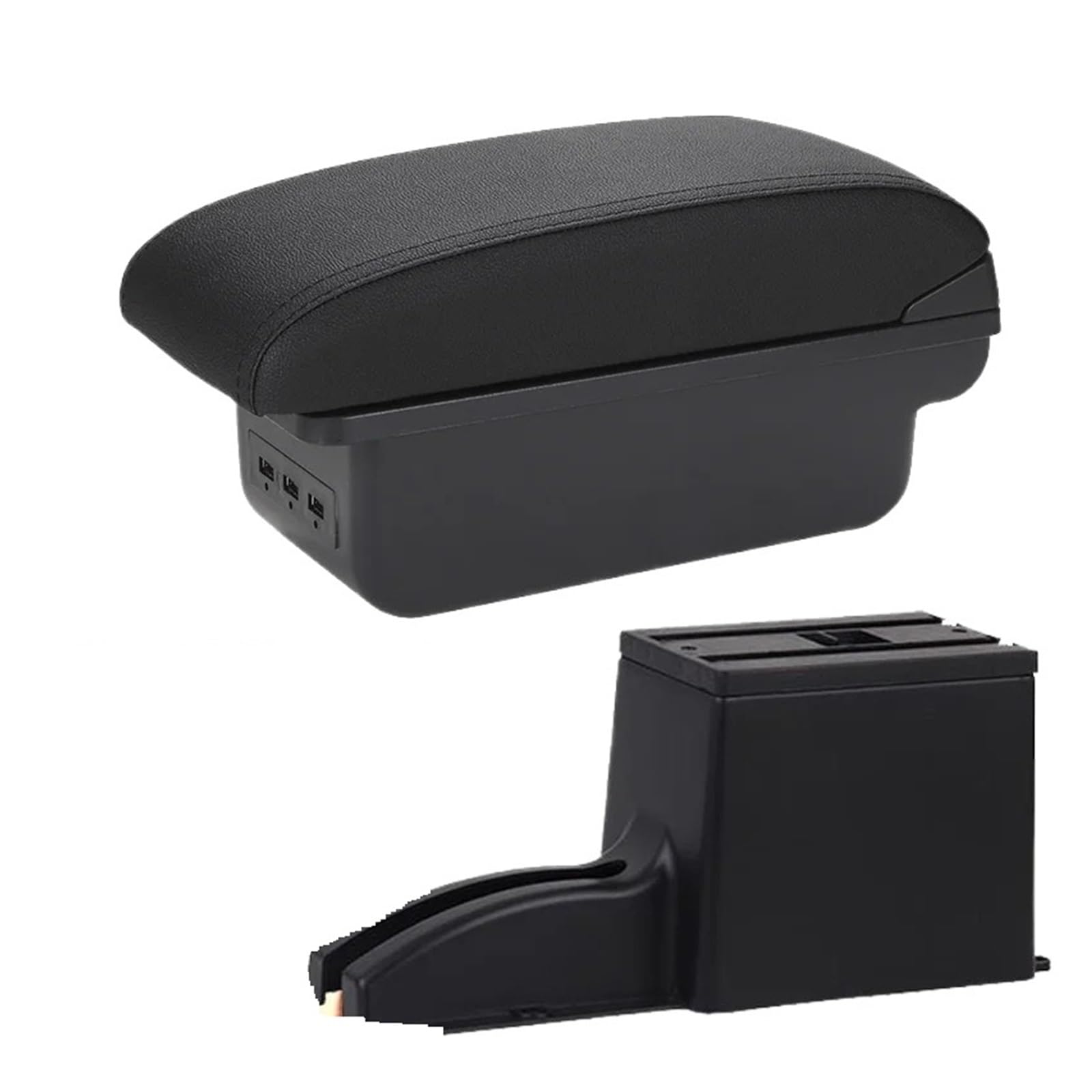 Umdjju B2 Black Line 3Usb For Lada For Granta For Kalina Car Armrest Storage Box Accessories Interior Details Car Centre Console Armrest Box(B2 Black Line 3Usb)