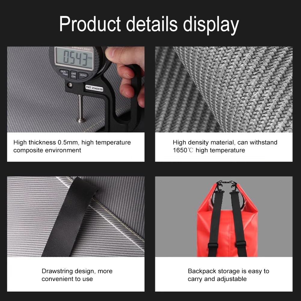Manta ignífuga de emergencia para coche, manta de seguridad contra incendios de fibra de vidrio para pequeños incendios, ideal para vehículos eléctricos y camiones, 26,3 x 32,9 pies, extintor portát