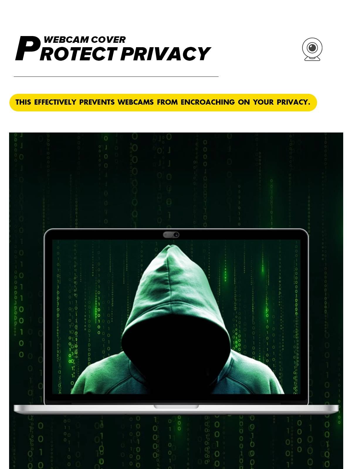 Copertura Webcam, copertura per privacy della camera del laptop e del telefono, 3 pezzi di copertura per camera a scorrimento ultra sottile opaca per computer, laptop, Webcam Cover, nera
