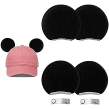 4 Pcs Magnetic Mouse Ears for Hats,Magnet Minni Ear,Clip-On Hat Accessory,for Adults and Kids Theme Parks Halloween